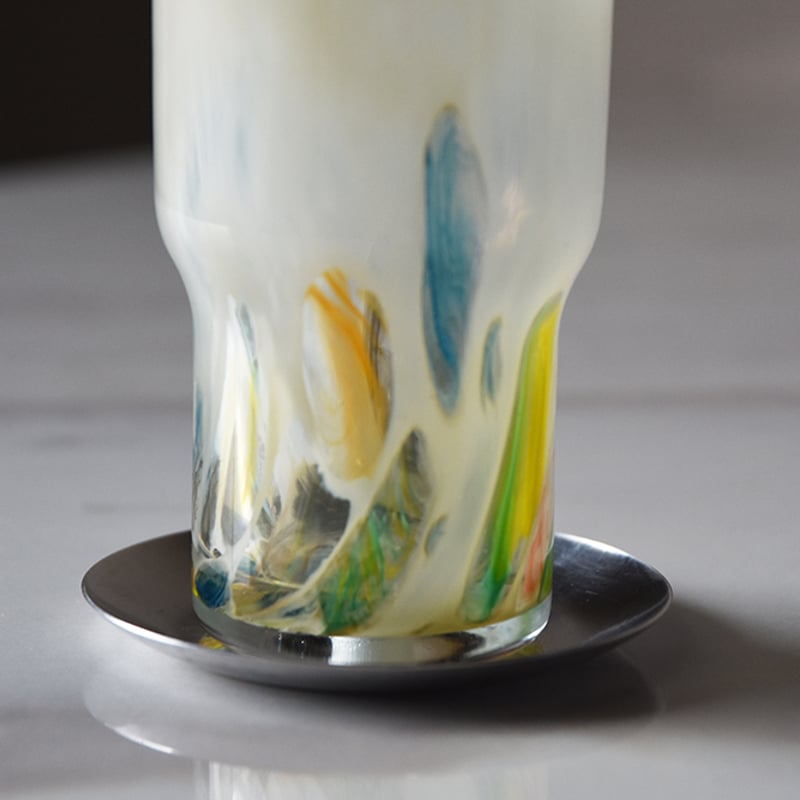 DGガラスステップロングポット＆ソーサー 植木鉢 ガラス鉢 プランター