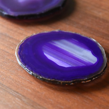 CRYSTAL COASTER 【Purple】 amabro アマブロ クリスタルコースター 天然石 メノウ 瑪瑙 パワーストーン アクセサリートレイ 紫 パープル 一点物 トレー