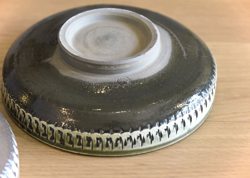 A1130-4/永福窯/小山岑一 造/柿釉蓋向付6客/共箱/蓋碗/蓋物/茶碗/