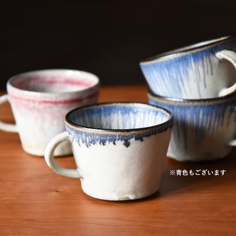 丹波焼 信凜窯 仲岡信人 彩色灰釉 マグカップ 赤｜Tamba pottery shinringama magcup コーヒーカップ 和食器 器 丹波立杭 焼物 窯元 ギフト プレゼント