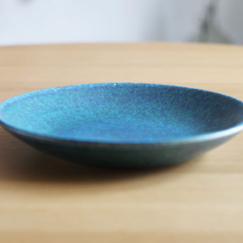 信楽焼 皿B（M）トルコブルー プレート 陶器 和食器 陶芸 釉薬 焼物