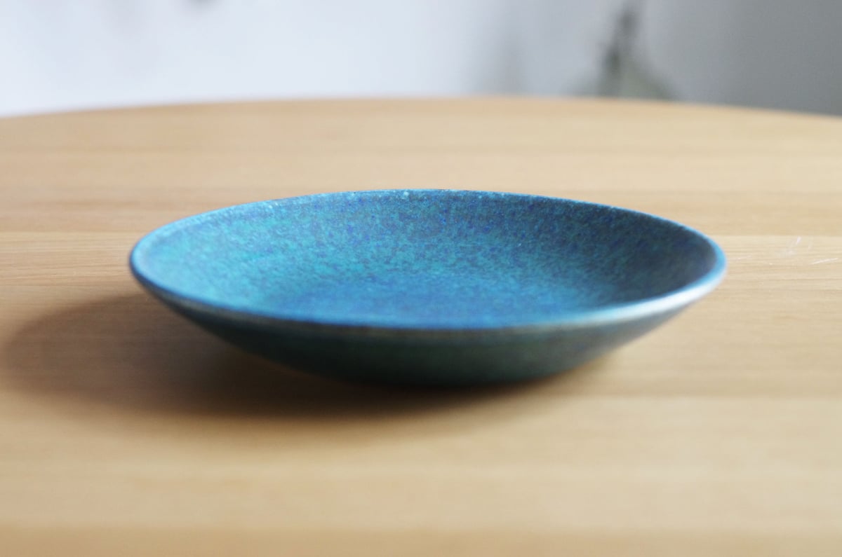 信楽焼 皿B（M）トルコブルー プレート 陶器 和食器 陶芸 釉薬 焼物