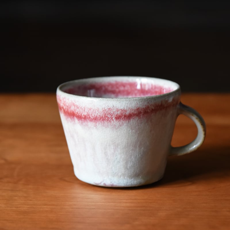 丹波焼 信凜窯 仲岡信人 彩色灰釉 マグカップ 赤｜Tamba pottery