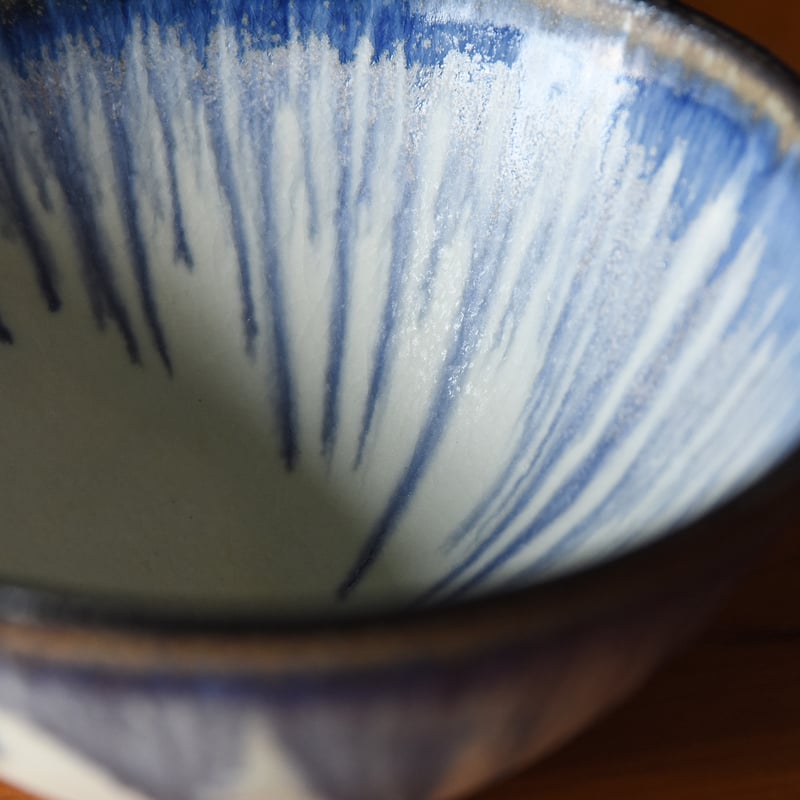 GMIO79○市野悟窯 丹波焼 深皿 伝統工芸品 陶器 丹波篠山 未使用 丹波焼 信凜窯 仲岡信人 彩色灰釉 ボウル 青｜Tamba pottery