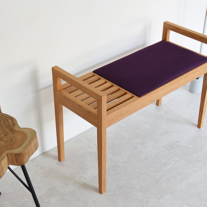 Elna ベンチスツール/オーク材【配送料込み/軒先渡し】エントランス