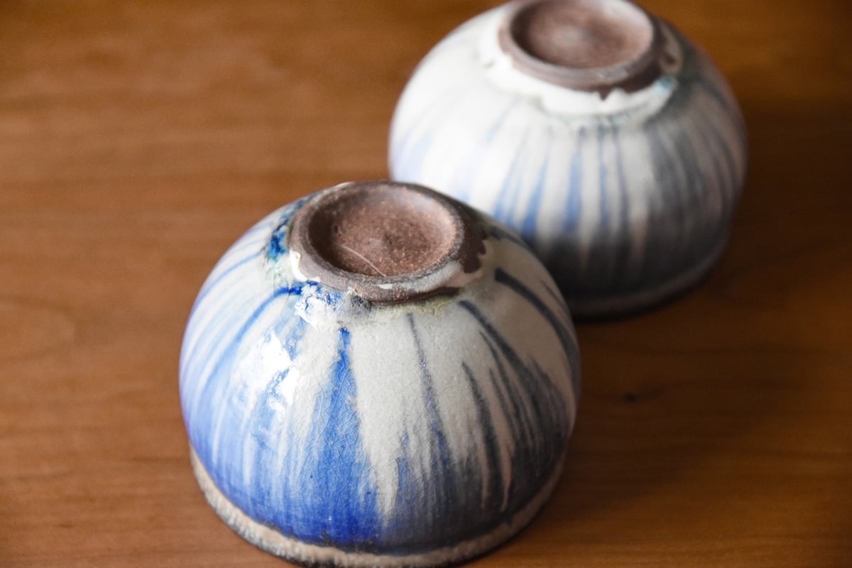 丹波焼 信凜窯 仲岡信人 彩色灰釉 カップ 青｜Tamba pottery shinringa