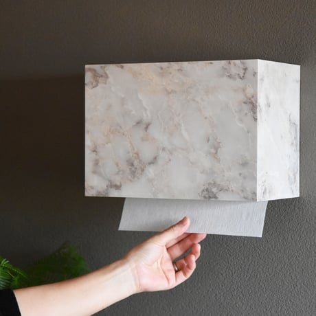 ペーパータオルホルダー Paper Towel Dispenser 大理石調 ベージュ 石目 石調 小判 中判 壁掛け ペーパータオル ケース ディスペンサー トイレ 洗面所 業務用 おしゃれ