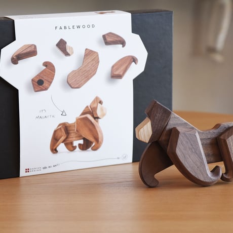 FABLEWOOD【THE GORILLA】ファブルウッド ゴリラ 木のおもちゃ 知育玩具 ウッドトイ マグネット オブジェ ギフト プレゼント 出産祝い 男の子 女の子 1歳 2歳