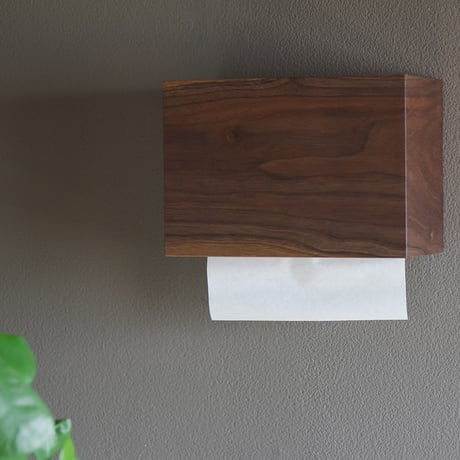 ペーパータオルホルダー Paper Towel Dispenser 天然木 ウォールナット 木製 木目 小判 中判 壁掛け ペーパータオル ケース ディスペンサー トイレ 洗面所 業務用 おしゃれ