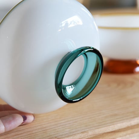 SNOW BOWL amabro アマブロ スノ―ボウル ミルクガラス デザートボウル 耐熱ガラス 電子レンジ可 食洗器可 かき氷 アイス 器 食器 緑 アンバー うつわ テーブルコーディネート