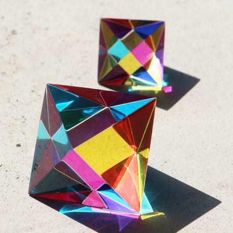 CMY Cubes The Aether 【Mini】CMYキューブ エーテル ミニ アクリル 正八立方体 オブジェ 置物 プリズム インテリア雑貨 シアン マゼンダ イエロー 三原色