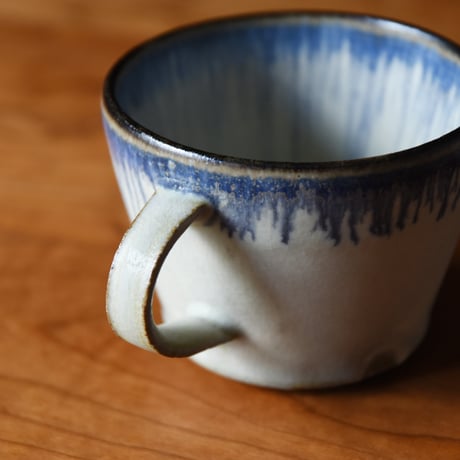 丹波焼 信凜窯 仲岡信人 彩色灰釉 マグカップ 青｜Tamba pottery shinringama magcup コーヒーカップ 和食器 器 丹波立杭 焼物 窯元 ギフト プレゼント