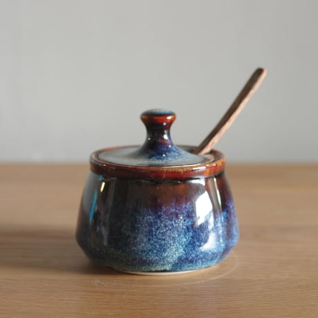 LAZULI MUSTARD JAR ラズリ マスタードジャー so many years ソーメニーイヤーズ シュガーポット 薬味入れ 調味料入れ 食卓 テーブルコーディネート 陶芸 釉薬 ギフト