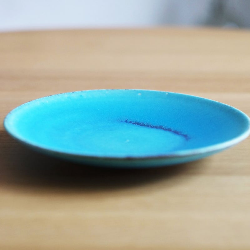 信楽焼 皿A（M）トルコブルー プレート 陶器 和食器 陶芸 釉薬 焼物