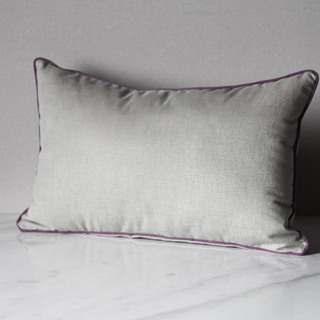 Piping Cushion rectangle  ライトグレー パイピングクッション 55×35cm 長方形 横長クッション ロングクッション ホテルライク アクセント 背あて 腰あて