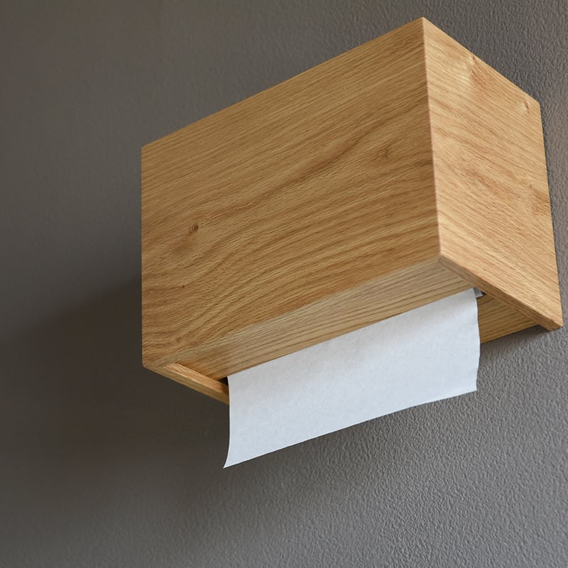 ペーパータオルホルダー Paper Towel Dispenser 天然木 オーク 木製