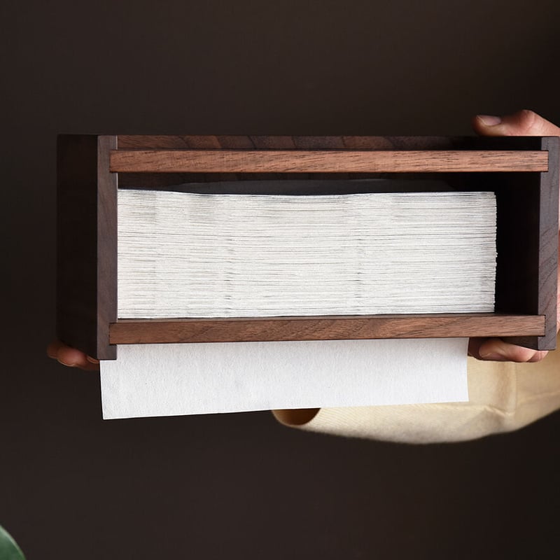 ペーパータオルホルダー Paper Towel Dispenser 天然木 ウォールナット