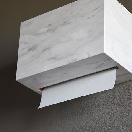 ペーパータオルホルダー Paper Towel Dispenser 大理石調 ホワイト 白 石目 石調 小判 中判 壁掛け ペーパータオル ケース ディスペンサー トイレ 洗面所 業務用 おしゃれ