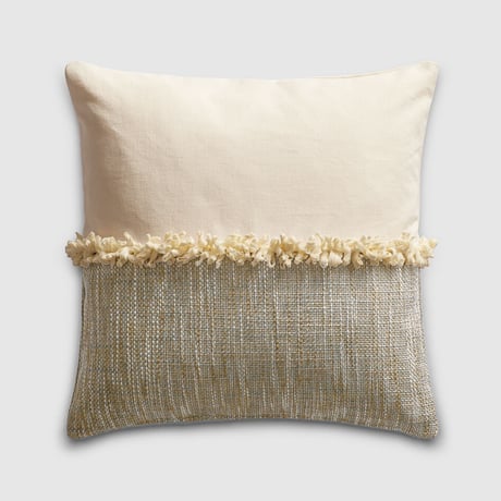 Bicolor Fringe クッションカバー 40cm フリンジ 正方形 四角クッション インテリア コーディネート アクセント ボンボン フリンジ 背あて 腰あて ホテルライク