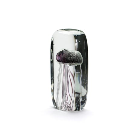 Jellyfish Paper Weight【Tall/Purple】ジェリーフィッシュ ペーパー ウェイト ガラス オブジェ 置物 くらげ ハンドメイド クラゲ  飾り 重し 文鎮 海月 気泡
