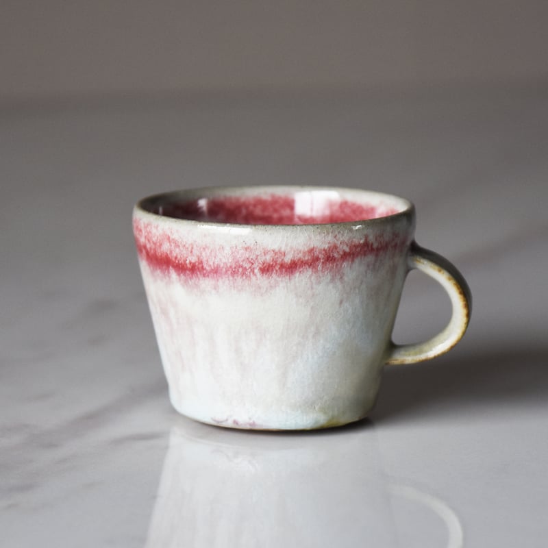 丹波焼 信凜窯 仲岡信人 彩色灰釉 マグカップ 赤｜Tamba pottery
