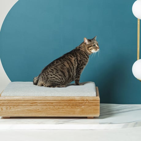 LUSSO ベッド オーク材 ペット家具 天然木 ペットベッド ペットクッション ペット用品 犬 猫 ねこ くつろぎスペース 寝心地抜群 犬用ベッド おしゃれ 犬のベッド ペットソファ