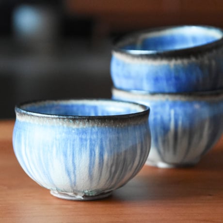 丹波焼 信凜窯 仲岡信人 彩色灰釉 カップ 青｜Tamba pottery shinringama cup 小鉢 茶碗 和食器 器 うつわ 窯元 丹波立杭 日本六古窯 フリーカップ 湯呑み ギフト