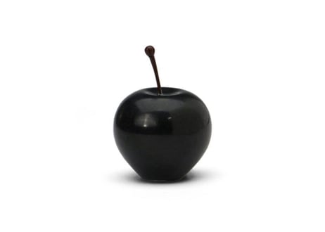 Marble Apple 【Black】Ｓサイズ（マーブルアップル S・天然大理石・オブジェ・ペーパーウェイト・りんご）