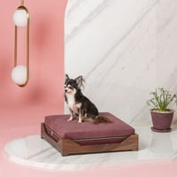 COMODO ベッド ウォールナット材 ペット家具 天然木 ペットベッド ペットクッション ペット用品 犬 猫 ねこ くつろぎスペース 寝心地抜群 犬用ベッド おしゃれ 犬のベッド ペットソファ