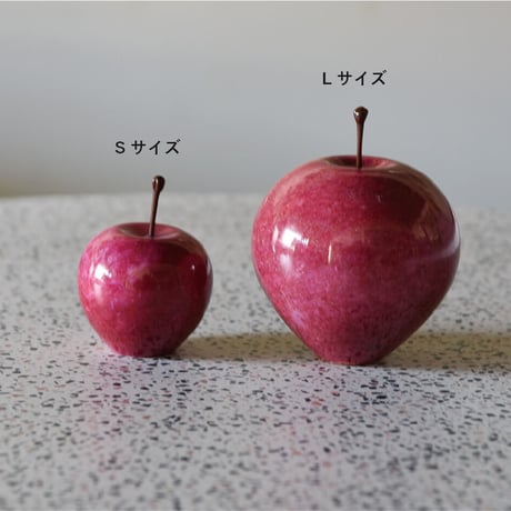 Marble Apple【Red】Ｌサイズ マーブルアップル L ラージ 赤 天然大理石 オブジェ 置物 ペーパーウェイト りんご インテリア雑貨 ディスプレイ ギフト プレゼント おしゃれ