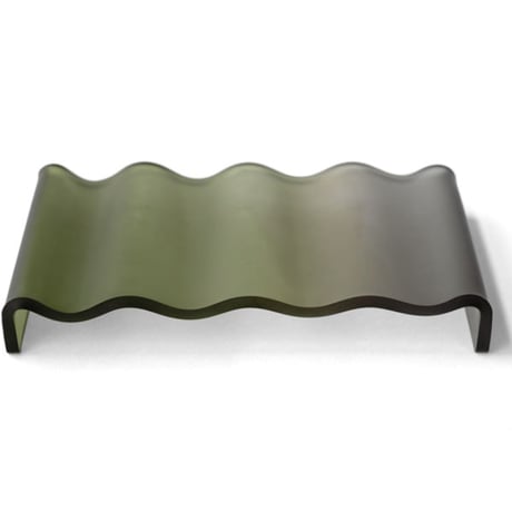 ACRYLIC WAVE TRAY Olive × Gray amabro アマブロ アクリル ウエーブトレイ 波 オリーブ グレー アクセサリートレイ 石鹸置き ソープディッシュ グラデーション