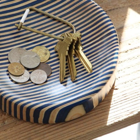 Wood Stripe Tray ウッド ストライプ トレイ 木 アクセサリートレイ キャッシュトレイ コイントレイ 小物入れ 雑貨 インテリア雑貨 ディスプレイ ギフト プレゼント 青 緑
