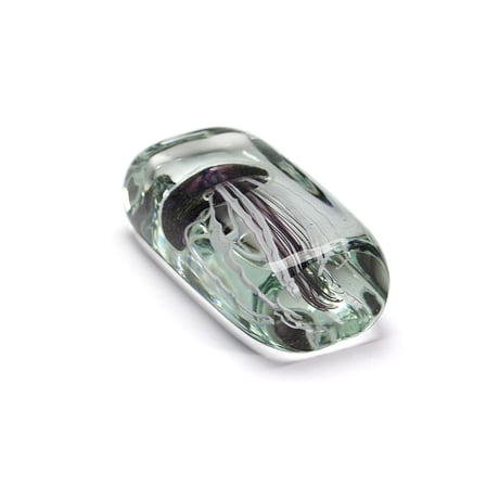Jellyfish Paper Weight【Tall/Purple】ジェリーフィッシュ ペーパー ウェイト ガラス オブジェ 置物 くらげ ハンドメイド クラゲ  飾り 重し 文鎮 海月 気泡