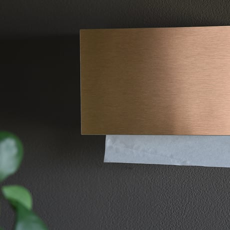 ペーパータオルホルダー Paper Towel Dispenser コッパー ヘアラインメタル調 小判 中判 壁掛け ペーパータオル ケース ディスペンサー トイレ 洗面所 業務用 ゴールド おしゃれ