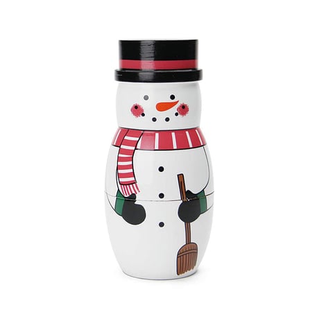 Snowman Family スノーマンファミリー マトリョーシカ インテリア 雪だるま 置物 オブジェ 人形 木のおもちゃ クリスマス 冬 ハンドペイント 雑貨 ギフト プレゼント 入れ子