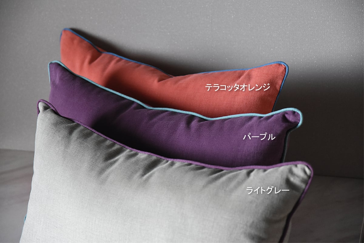Piping Cushion rectangle テラコッタオレンジ パイピングクッション 5