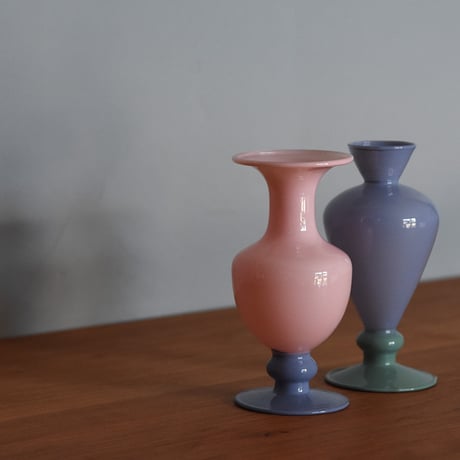 MINI VASE -TWO TONE- amabro アマブロ ミニベース ツートーン フラワーベース 花瓶 一輪挿し ガラス オブジェ 置物 ペールカラー ディスプレイ インテリア雑貨 おしゃれ