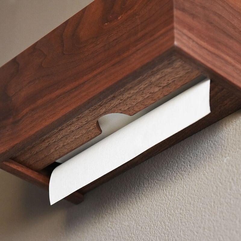 ペーパータオルホルダー Paper Towel Dispenser 天然木 ウォールナット