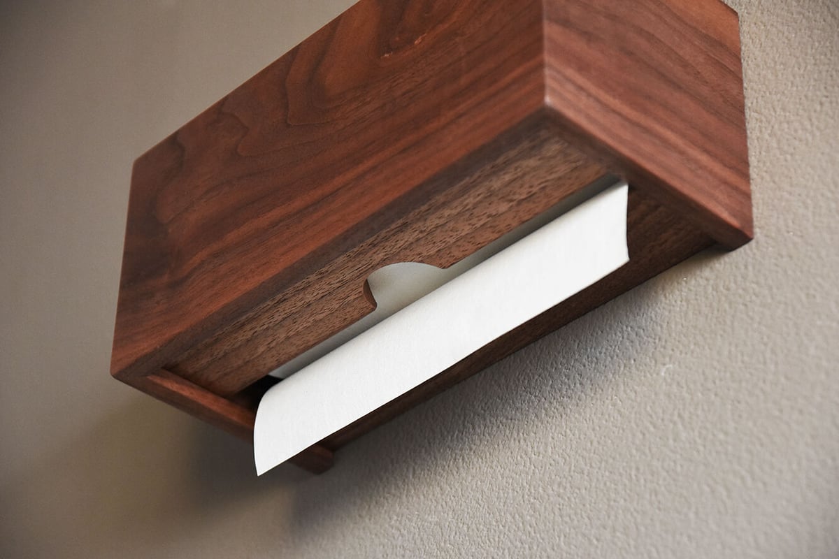 ペーパータオルホルダー Paper Towel Dispenser 天然木 ウォールナット