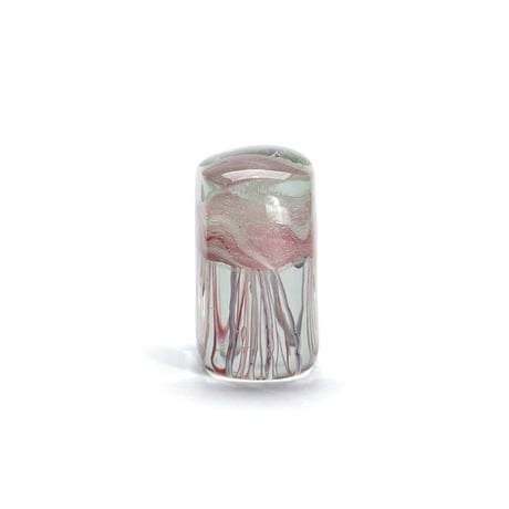 Jellyfish Paper Weight【Square/Pink】ジェリーフィッシュ ペーパー ウェイト ガラス オブジェ 置物 くらげ ハンドメイド クラゲ  飾り 重し 文鎮 海月 気泡
