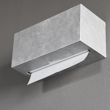 ペーパータオルホルダー Paper Towel Dispenser モルタル調 グレー ミニ モノトーン 小判  壁掛け ペーパータオル ケース ディスペンサー トイレ 洗面所 業務用 おしゃれ