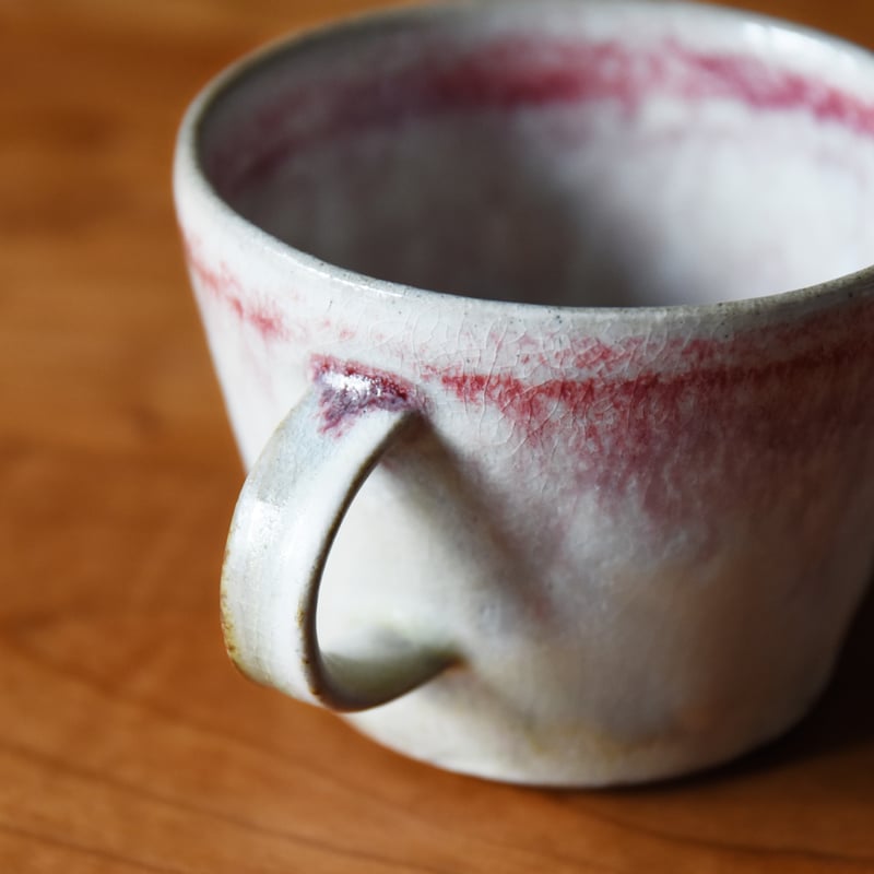 丹波焼 信凜窯 仲岡信人 彩色灰釉 マグカップ 赤｜Tamba pottery
