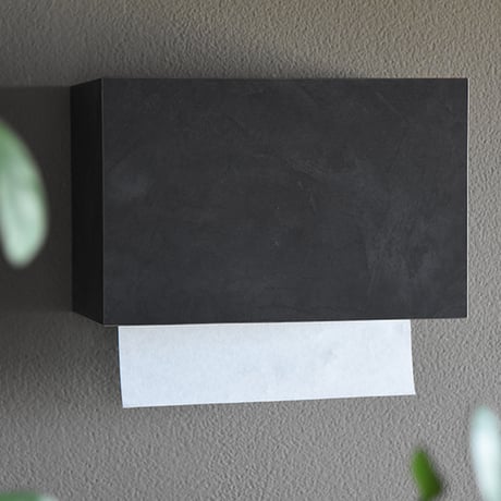 ペーパータオルホルダー Paper Towel Dispenser モルタル調 ブラック モノトーン 小判 中判 壁掛け ペーパータオル ケース ディスペンサー トイレ 洗面所 業務用 おしゃれ