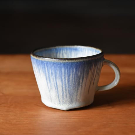 丹波焼 信凜窯 仲岡信人 彩色灰釉 マグカップ 青｜Tamba pottery shinringama magcup コーヒーカップ 和食器 器 丹波立杭 焼物 窯元 ギフト プレゼント