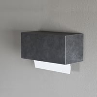 ペーパータオルホルダー Paper Towel Dispenser モルタル調 ブラック ミニ モノトーン 小判  壁掛け ペーパータオル ケース ディスペンサー トイレ 洗面所 業務用 おしゃれ