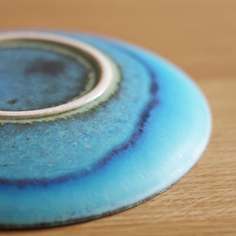 信楽焼 皿A（M）トルコブルー プレート 陶器 和食器 陶芸 釉薬 焼物
