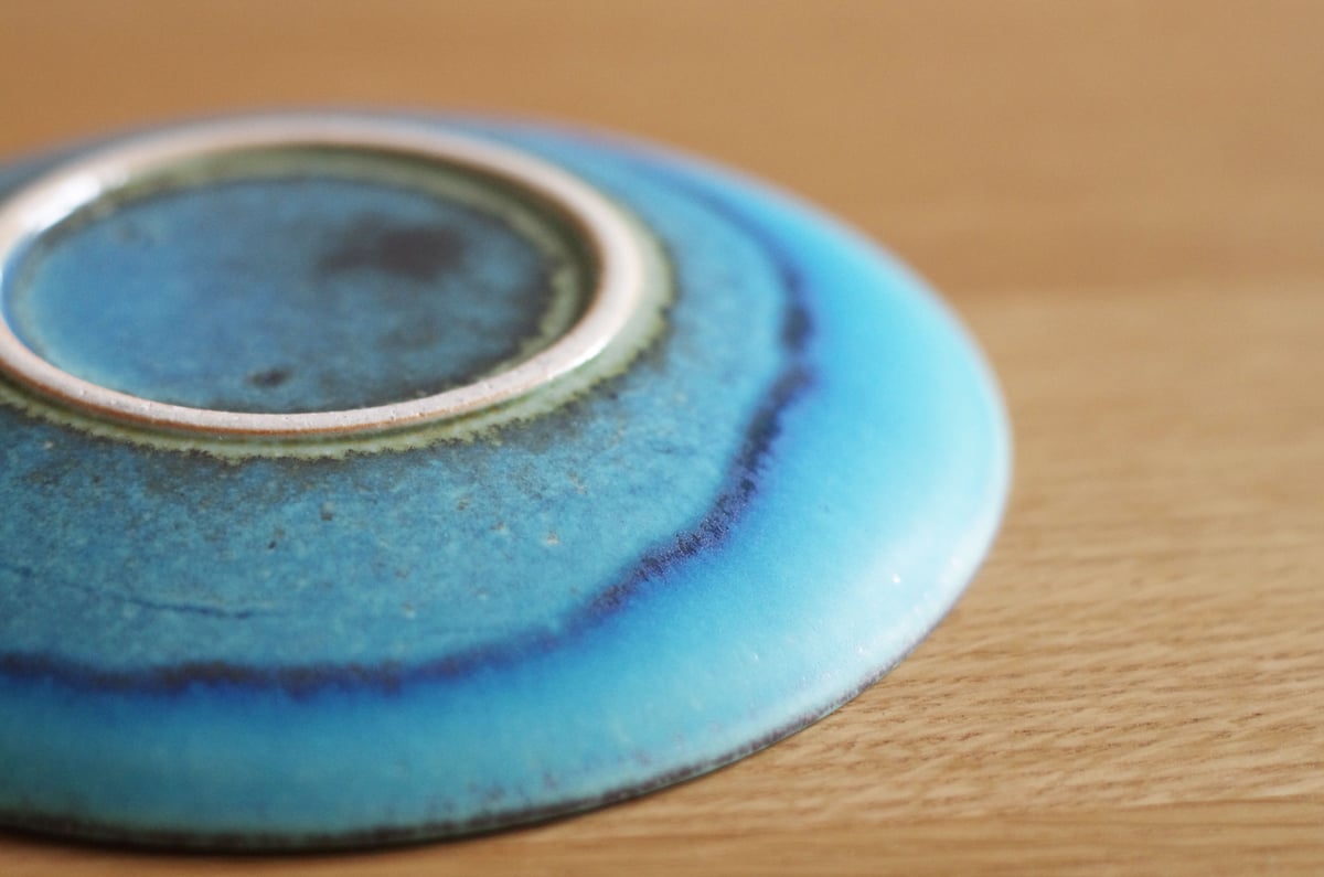 信楽焼 皿A（M）トルコブルー プレート 陶器 和食器 陶芸 釉薬 焼物