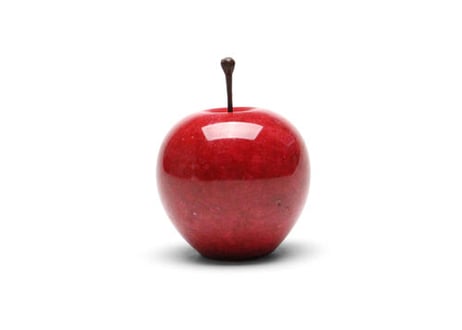 Marble Apple 【Red】Ｓサイズ（マーブルアップル S・天然大理石・オブジェ・ペーパーウェイト・りんご）