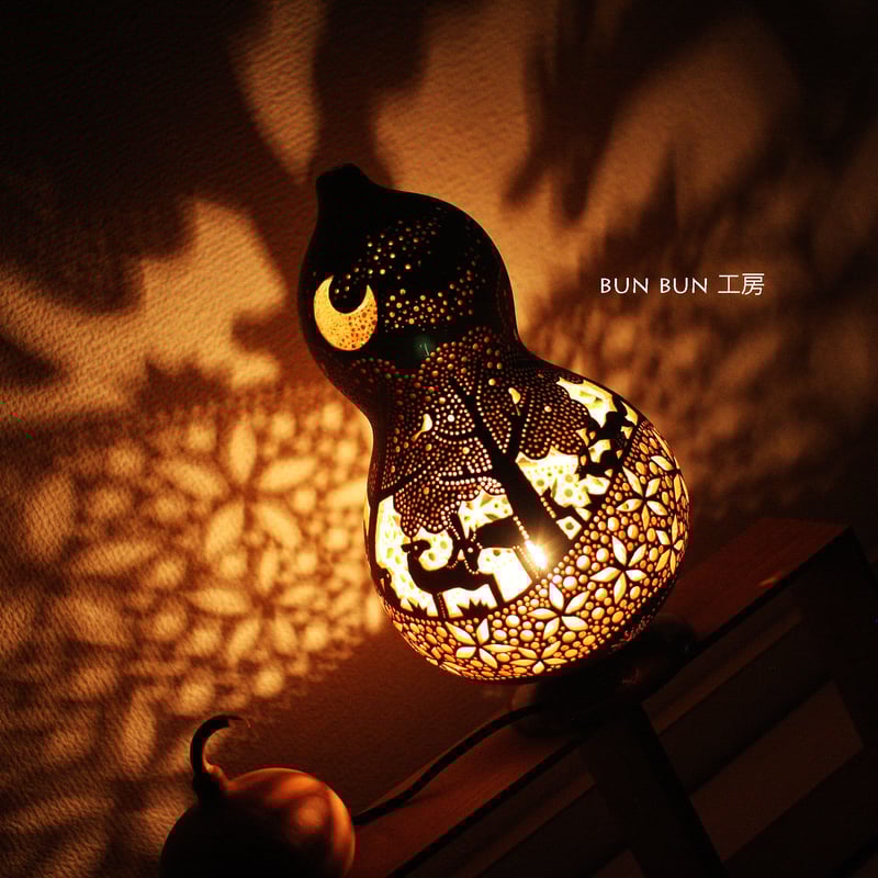 ひょうたんランプ--深夜の森と花の河 Lサイズ | ひょうたんランプ bun bun