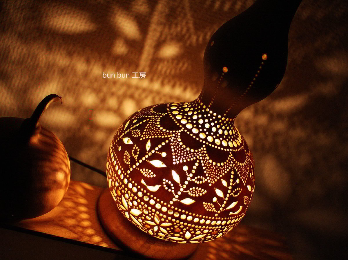 ひょうたんランプ　　薔薇 ひょうたんランプ 薔薇モチーフ 昭和レトロ柄 - ショップ Gourd